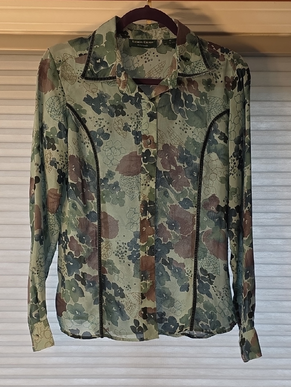 Green Floral Button-Up Shirt
